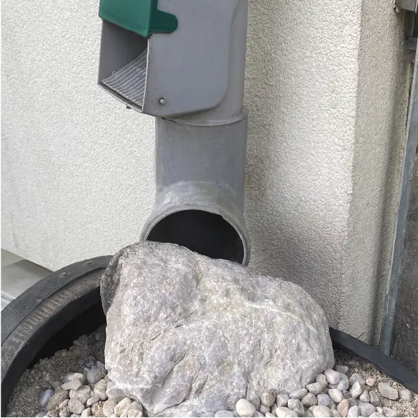 Utilizing rainwater and use it for garden watering and toilets flushing.